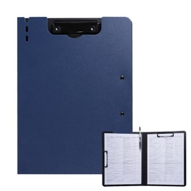 FRETONBA A4 Clipboard, Writing Case Clipboard with Lid, Clipboard Folder with 2 Clips, Writing Board for Office/Construction Site/School Clipboard Folder Blue