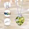 FANCIME Heart Rose Peridot Birthstone Necklace for Women, Sterling Silver