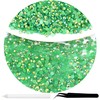 RODAKY 5000Pcs Resin Rhinestones，2MM Dark Green AB Round Flatback Jelly