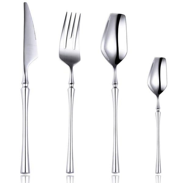 Lemeya 24-Piece 18/10 Stainless Steel Silverware Set Luxury Flatware Cutlery