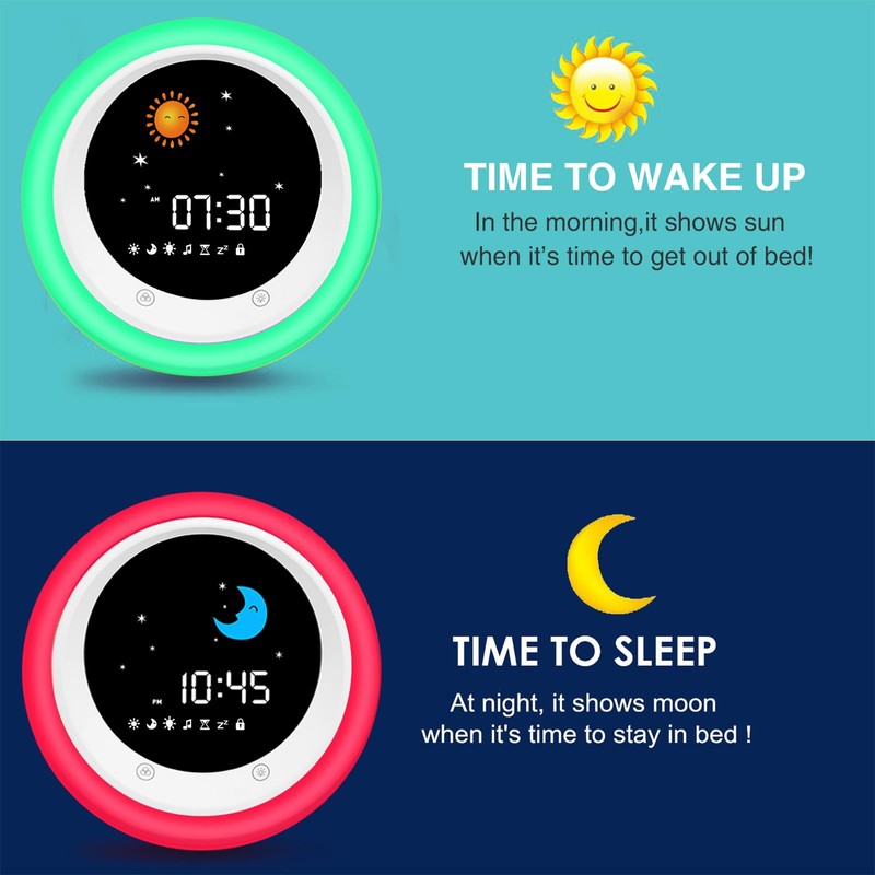 I.CODE Sun & Moon Rise Kids Alarm Clock, Children's Sleep