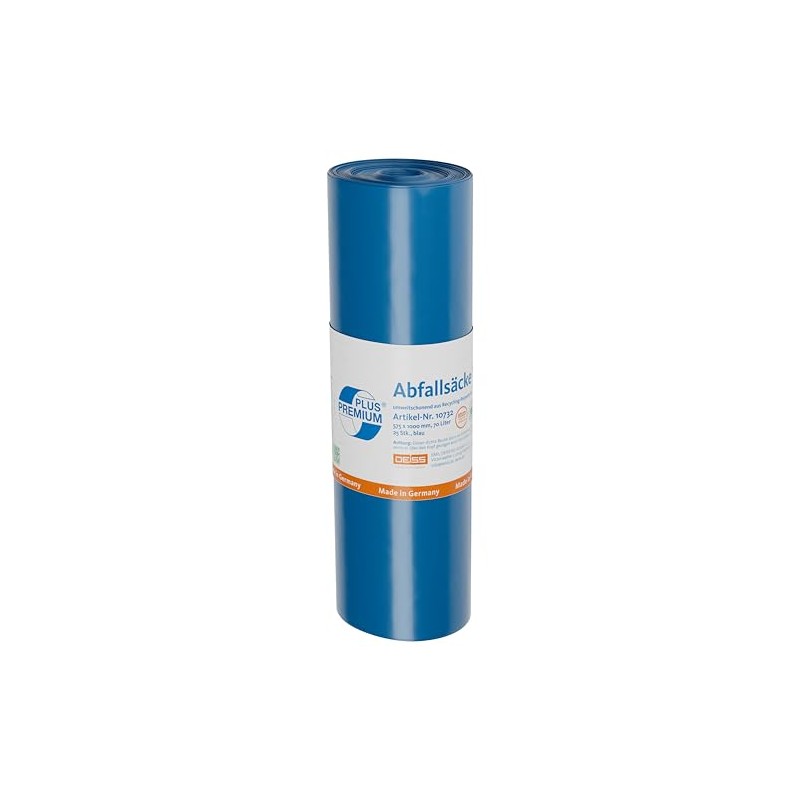 DEISS Premium Plus Rubbish Bags 70 L Blue, Tear-Resistant, Blue