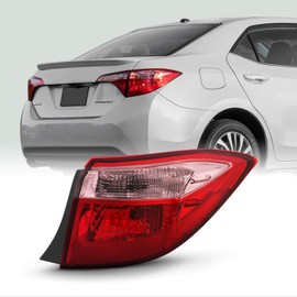 AKKON - Fit 2017 2018 2019 Toyota Corolla Base | C | CE | L | LE | LE Eco Sedan Red pink Tail Light Brake Lamp Outer Passenger