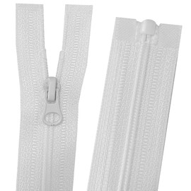 XYUXWLG Zips for Sewing, No.3 Nylon Zipper Chunky Plastic Open-Ended Zip Fasteners for Sewing, Crafts, Clothing (18cm/7in, white)