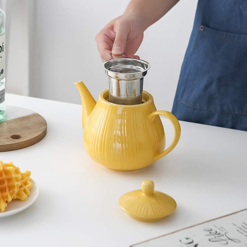 KOOV Ceramic Teapot with Infuser, 40 ounce Tea Pot with