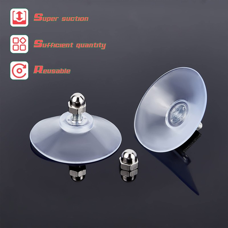 GORGECRAFT 12 Pieces License Plate Suction Cup Hooks Clear 52mm