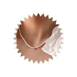 TseenYi Pearl Chain Necklace Tiny Pearl Necklace Choker Short Elegant Necklaces Bridal Necklace Jewelry for Women and Girls Gifts