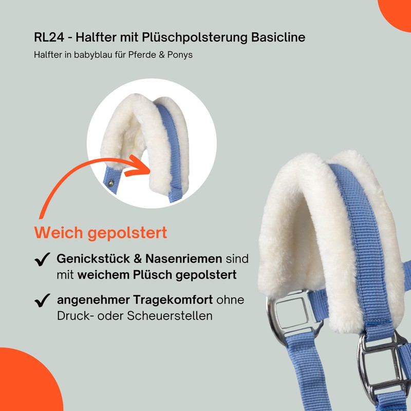 RL24 - Headcollar with Plush Padding Basicline | Halter for