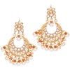 Aheli Faux Kundan y Pearl Wedding Party Pendientes con Maang