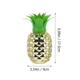 Toyvian Pineapple Cups- 2Pcs Plastic Pineapple Cups Pineapple Party Favors Hawaiian and Beach Party Decorations for Kids Adults ( Gold )