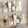 Halyuhn Acrylic Bathroom Shelves 2Pack, 14" Clear Adhesive Shower Shelves