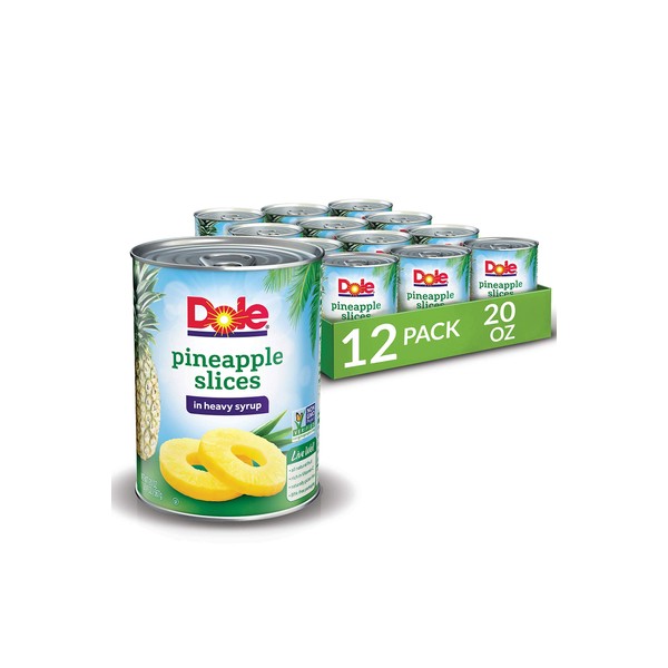 Dole Canned Pineapple In Heavy Syrup, 20 Oz, 12 Count
