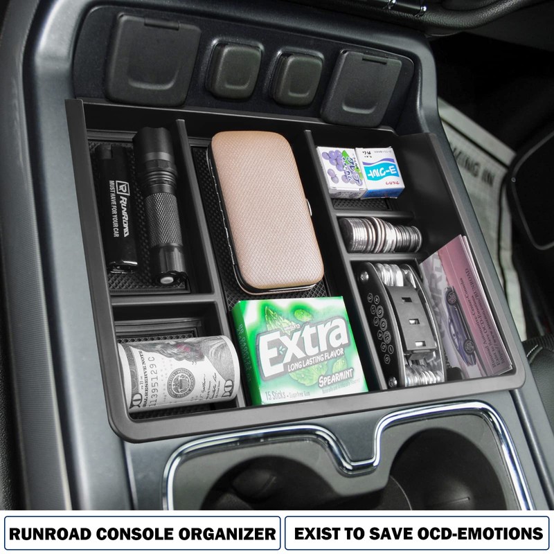RUNROAD Center Console Organizer Compartment Tray Compatible with Chevy Silverado/GMC
