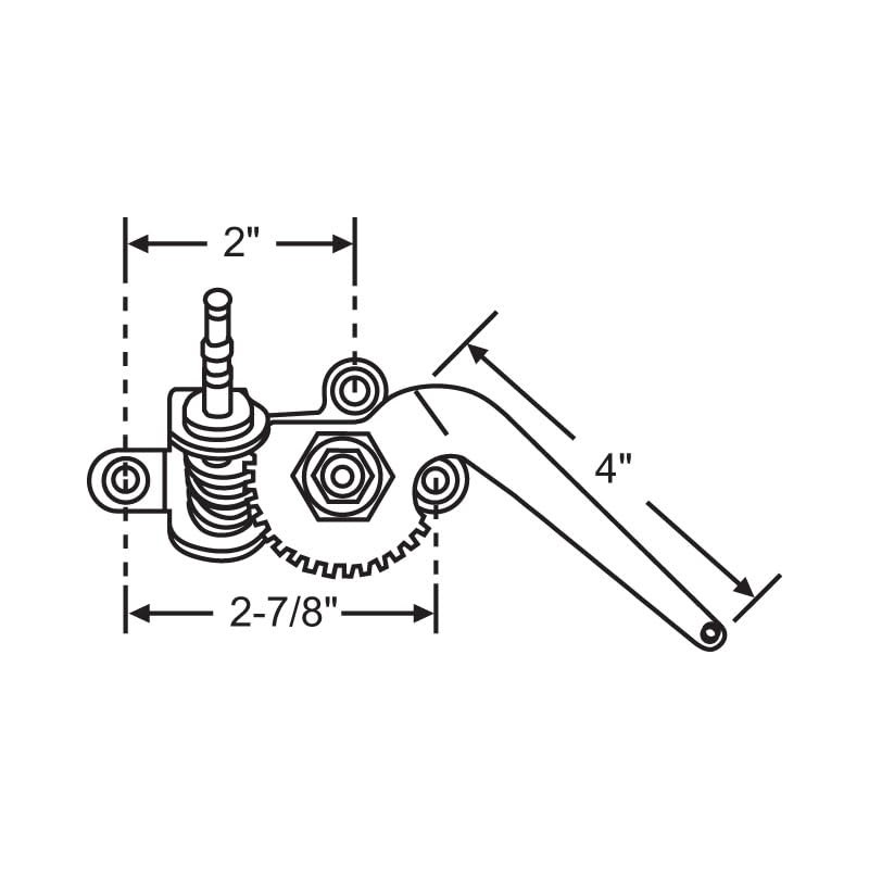 Cottonwood Hardware, Peachtree Style Casement Window Operator - Non-Handed