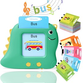 Felly Educational Toy for Children Talking Flashcards 1 2 3 4 5 Years 224 Words Learning Machine Flash Cards Montessori Toy Gift for Boys Girls - French & English