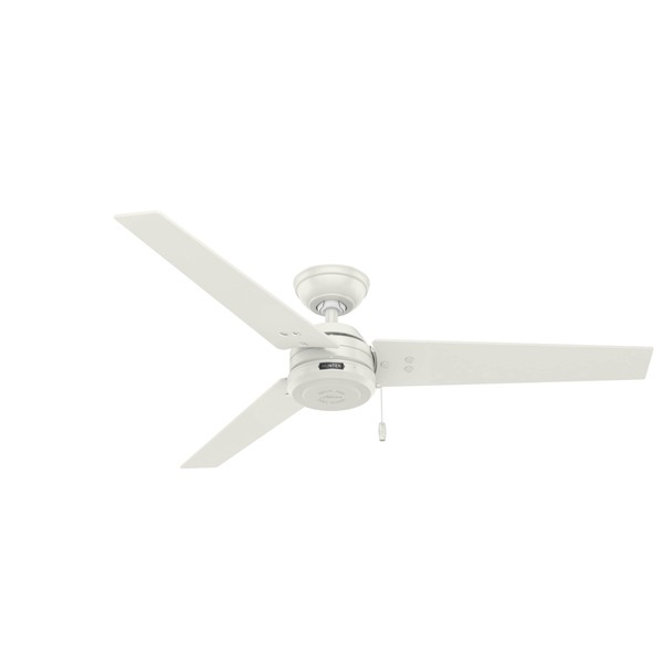 Hunter Fan Company 59263 Cassius 52 Inch 3 Blade 3 Speed Wooden Indoor/Outdoor Ceiling Fan with Pull Chain Control, Light Stripe, 52", Fresh White Finish