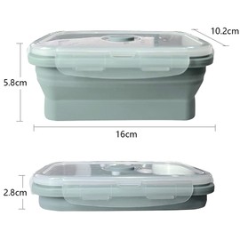JUVEL Faltbare Frischhaltedosen, 3 Stück Frischhalteboxen Silikon Zusammenklappbaren Container Brotdosen Food Storage Containers Freezer to Oven Safe for Camping, Hiking, Travel 550ML