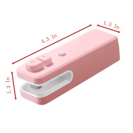 Small Bag Sealer, 4.3 In Pink Rechargeable Type 5W 400mAh Vacuum Sealer fo All Food Bag Sealering (pink)