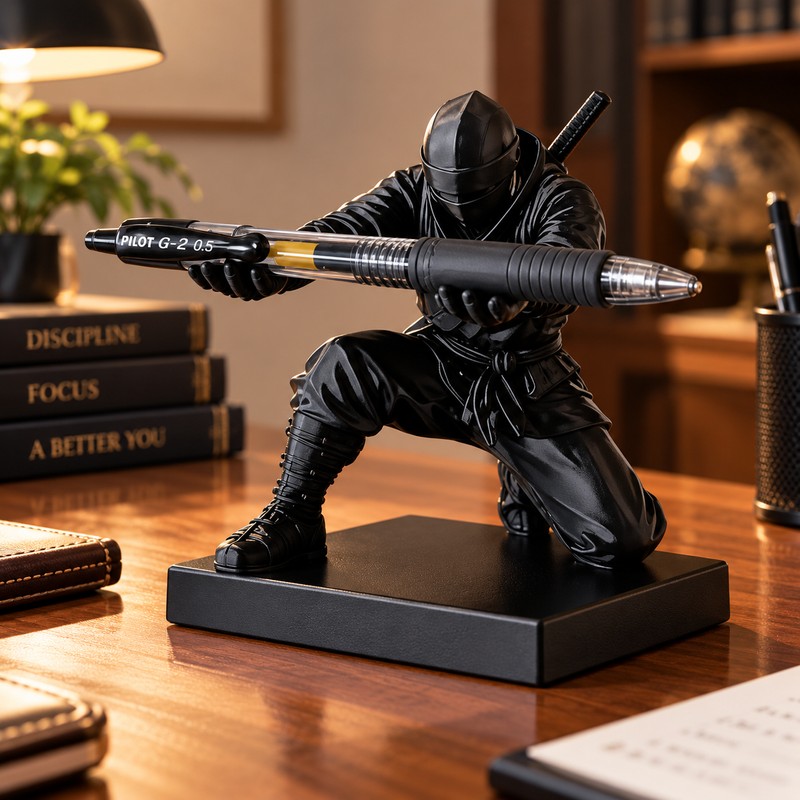 3D Printed Ninja Pen Holder for Desk Organization – Creative