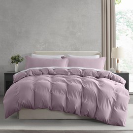 Nestl Dusty Purple Duvet Cover King Size - Soft Prewashed King Duvet Cover Set, 3 Piece, with Zipper Closure, 1 Duvet Cover 104x90 inches and 2 Pillow Shams - No Comforter