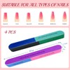 BUOKSLLY 4-Piece Professional Nail File Set, 7 Sides Polishing File,