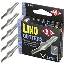 Essdee 0.5mm Linoleum Cutter Tool - No. 1 Size Lino Blades - High Carbon Steel - Pack of 5 - Made in UK