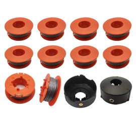 RUIITEN F016800175 Replacement Trimmer Spool For Bosch String Trimmer, 1.6mm x 8m Pro Tap Spool Compatible with Bosch Art 23 26 30 COMBITRIM 23 26 EASYTRIM Strimmer(10 Spools+2 caps)
