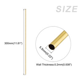 METALLIXITY Brass Pipe (5.5 mm OD x 0.2 mm Wall D x 300 mm L) Straight Hoses - for Home Furnishings Machines DIY Crafts