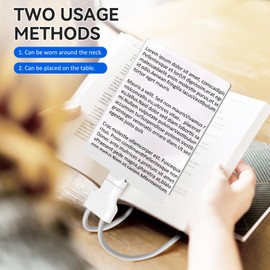 5X Hands Free Magnifier, Flexible Gooseneck Full Page Magnifier, 8"x5.5" Large Magnifier for Reading for Neck Wear Repair Sewing Low Vision Elderly