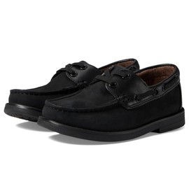 Florsheim Boy's Croquet Jr Moc Toe Boat Shoe (Toddler/Little Kid/Big Kid) Black Nubuck 10 Medium