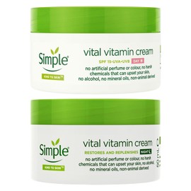 Simple Day & Night Face Cream Bundle with SPF15 for Sensitive Skin 50ml