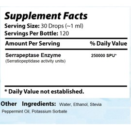 Absonutrix  Serrapeptase Enzyme 4 Fl Oz Anti oxidant 250000 spu easy absorption