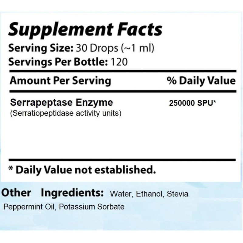 Absonutrix Serrapeptase Enzyme 4 Fl Oz Anti oxidant 250000 spu