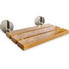 20 Inch Folding Teak Shower Bench - Wall Mounted Space-Saving