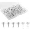 Clear Push Pins - 100pcs Drawing Pins with Storage Box,Clear