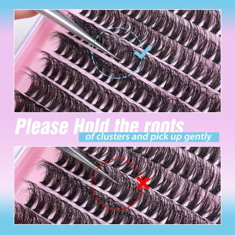 JIMIRE Fluffy Lash Clusters Volume Wispy 50D Thick Mink Eyelash