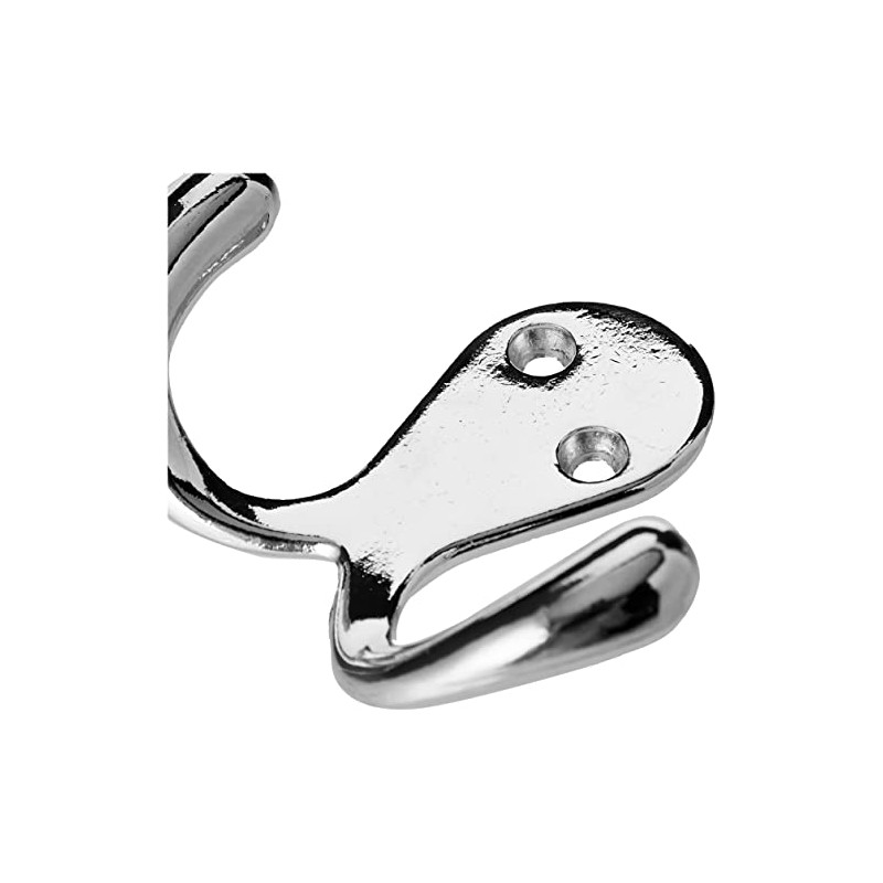 Merriway BH04887 (2 Pcs) Twin Robe Hook Chromed - Pack