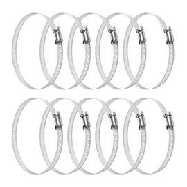 EATAKWARD 10 Pcs Large Hose Clamps, Adjustable Diameter 4 23/32-5 1/2 Inch/120-140 MM Duct Clamp for Water Fuel Air Hose, Dryer Vent Hose