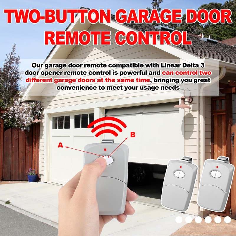 Kingdder 2 Pcs Two Button Garage Door Remote Compatible with