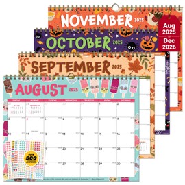 Decorably 18 Months Colorful Landscape Small Wall Calendar July 2025 to December 2026, 11x8.5in Spring-Bound 2025 Wall Calendar Small with Inspirational Quotes for Office & Home Planning & Organizing