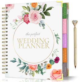 Wedding Planner Book -Wedding Planner With Pen, Bridal Planner Organizer, Wedding Planning Book and Organizer, Wedding Planner for Bride, Wedding Planner Uk, Wedding Planner Binder, with 5 Tabbed