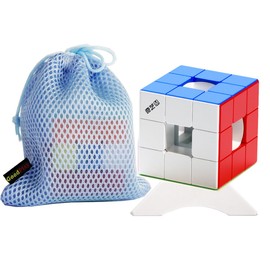 Oostifun Kongxin 3 x 3 Cube Multicoloured Puzzle 3 x 3 x 3 Hollow Twist Smooth Cube Puzzle Brain Teaser Maze with Small Bag and Tripod