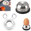 Set of 2 Stainless Steel Egg Openers, 1 Egg Topper
