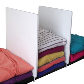DR. ORGANIZER 51440 2 pc Shelf Divider, White Wood