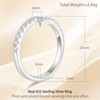 Adjustable Open Twist Moissanite Wedding Band for Women，D Color VVS1