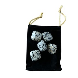 Pandiui23 Natural Stone - 5 Polished Crystals with Energy Properties (Dalmatian Jasper, 5 PCS)