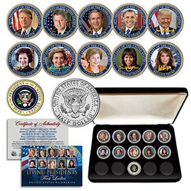 LIVING PRESIDENTS and FIRST LADIES JFK Half Dollar 11-Coin Set with Box and COA