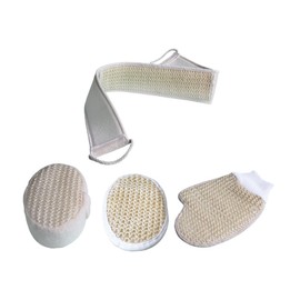 TOVINANNA Bath Scrubbing Glove and Back Rubbing Strip Set Household Bath Supply for Gentle Exfoliation and Comfortable Cleansing Including Sponge and Long Back Strap