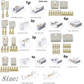 Lsgoodcare 472Pcs 6.3MM 1 2 3 4 6 8Pin Automotive Electrical Wire Connector Male Female Socket Plug and Pin Header Crimp Wire Terminals Box Kit for Motorcycle Car Bike Boats