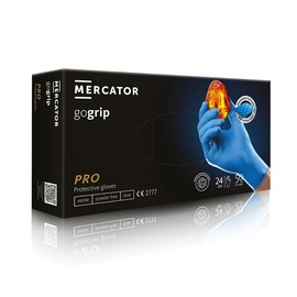 Mercator Gogrip Nitrile Powder Free Disposable Gloves - Blue - Medium - Pack of 50